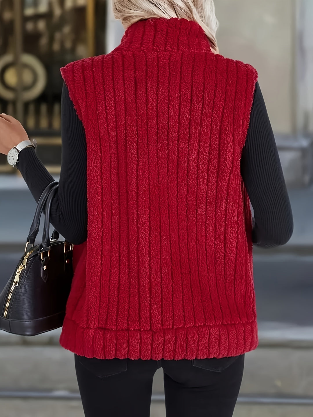 Mila - Plush High-Neck Vest Jacket
