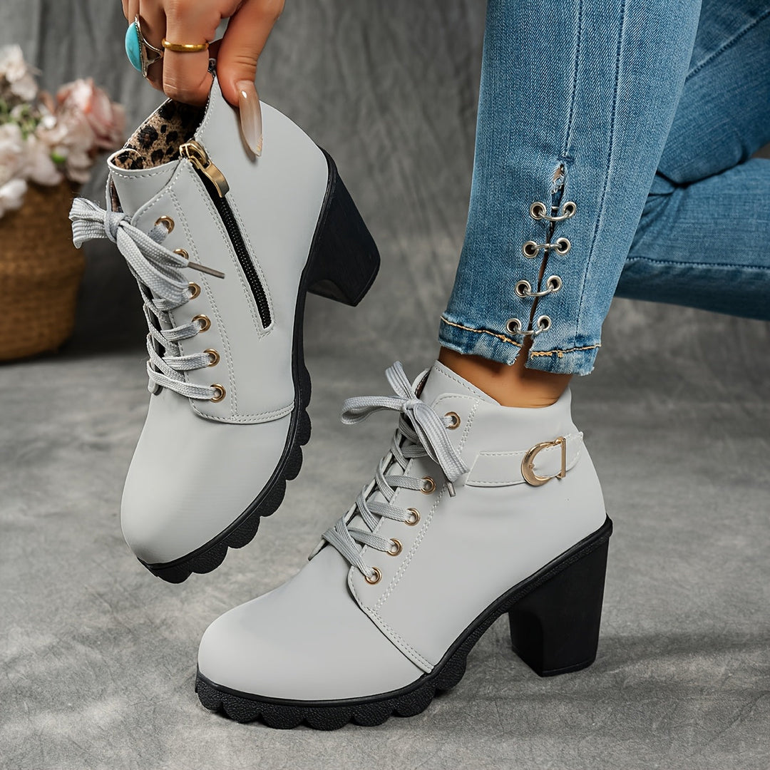 Ember - Lace Up Buckle Ankle Boot