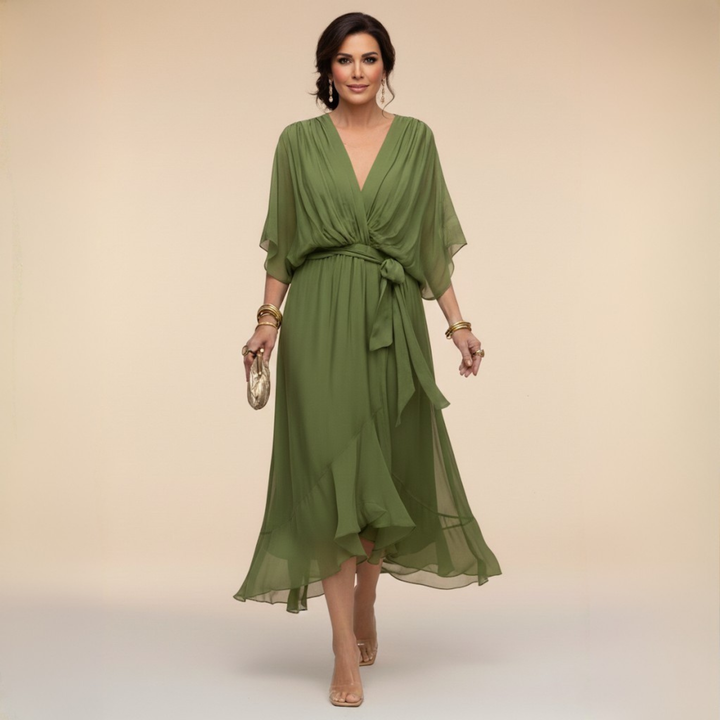 Sorena - Elegant V-Neck Maxi Dress