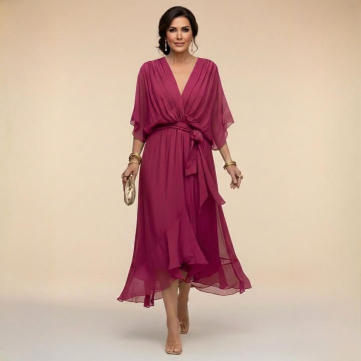 Sorena - Elegant V-Neck Maxi Dress