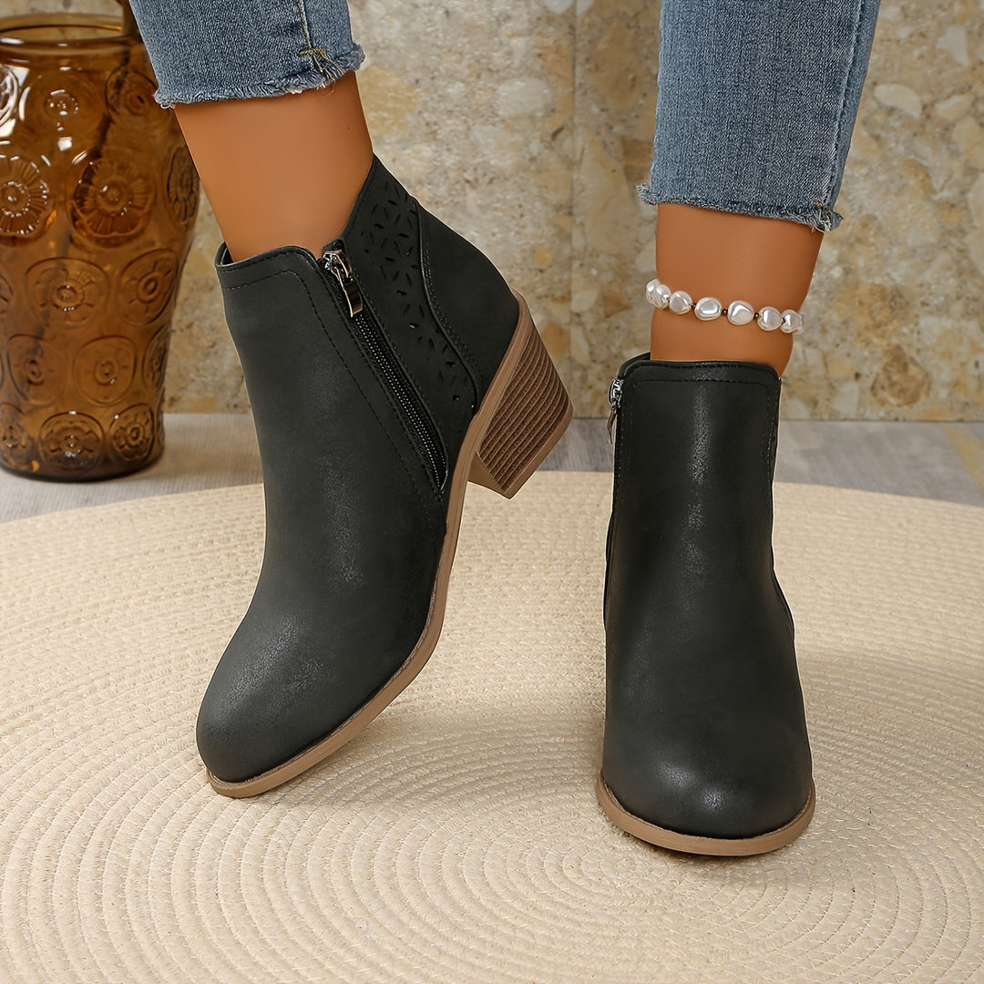 Mila - Block Heel Ankle Boots