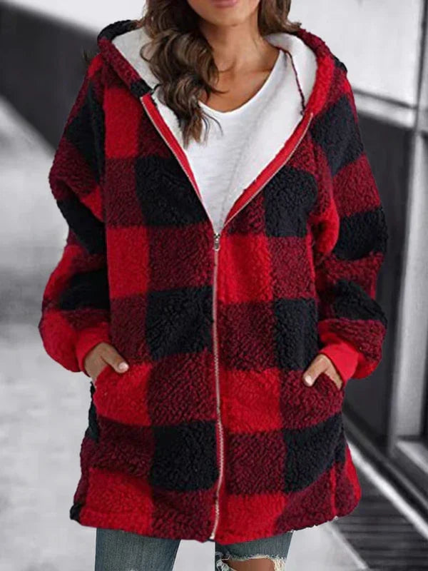 Sarah - Oversized Plaid Coat