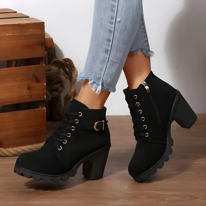 Ember - Lace Up Buckle Ankle Boot