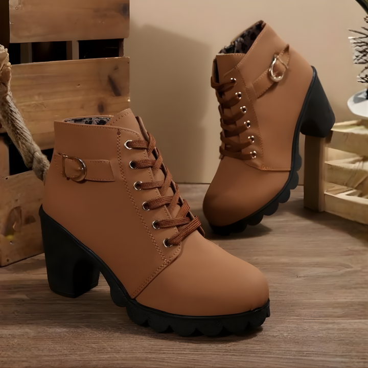Ember - Lace Up Buckle Ankle Boot