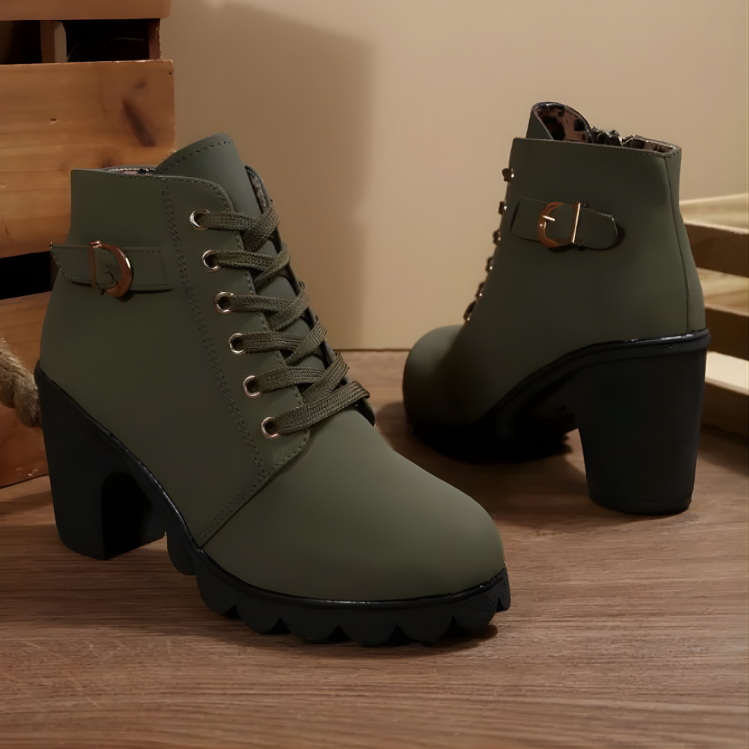 Ember - Lace Up Buckle Ankle Boot
