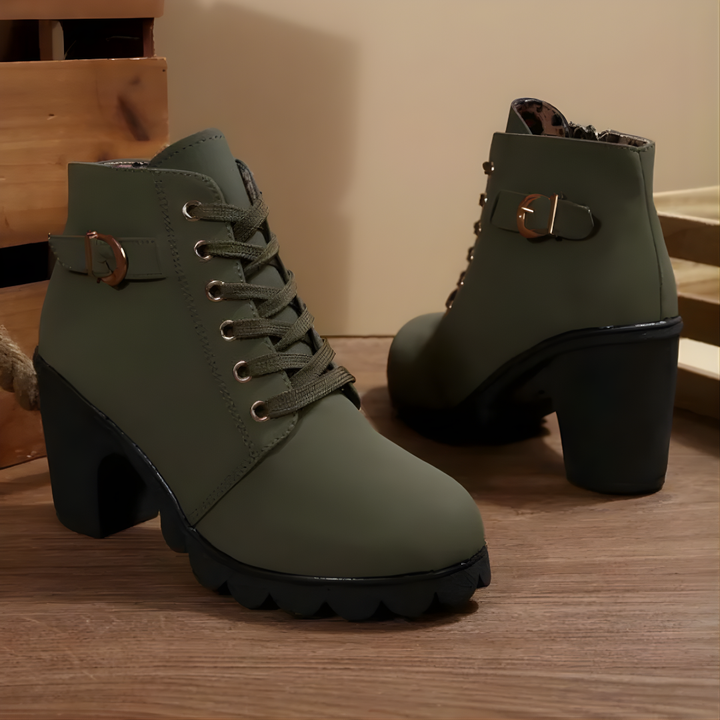 Ember - Lace Up Buckle Ankle Boot