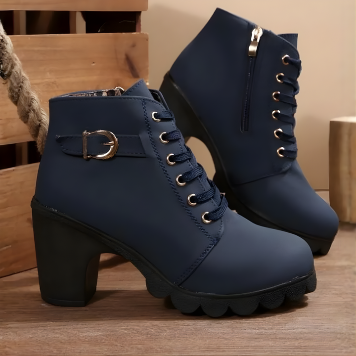 Ember - Lace Up Buckle Ankle Boot
