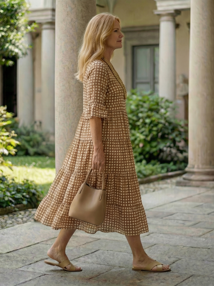 Arlo | Polka Dot Tiered Midi Dress