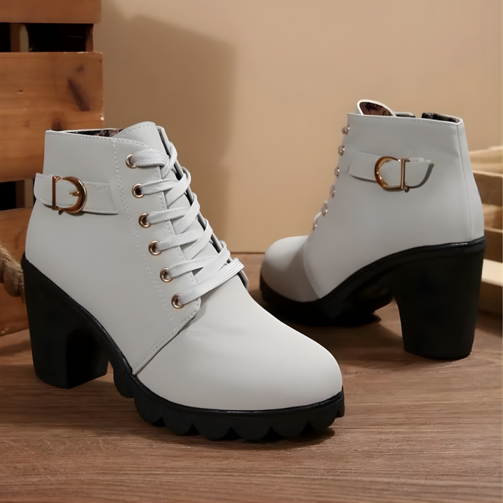 Ember - Lace Up Buckle Ankle Boot