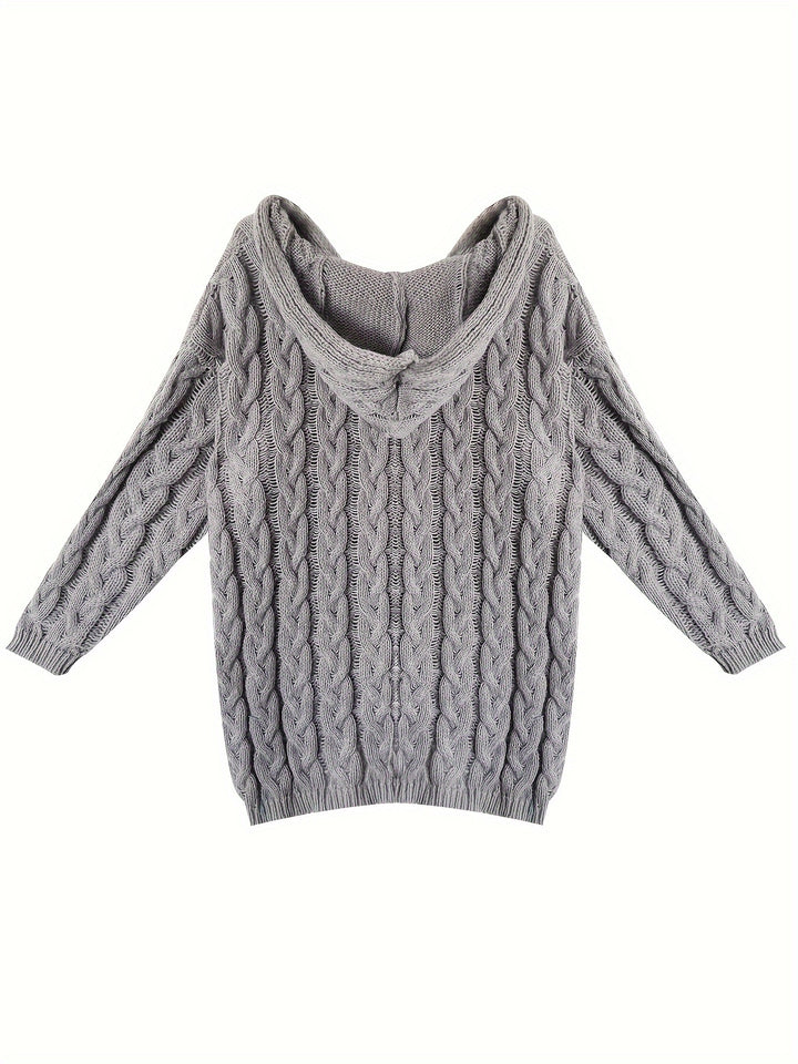 Zara - Plus Size Cable Knit Hoodie
