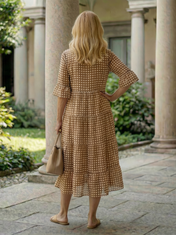 Arlo | Polka Dot Tiered Midi Dress