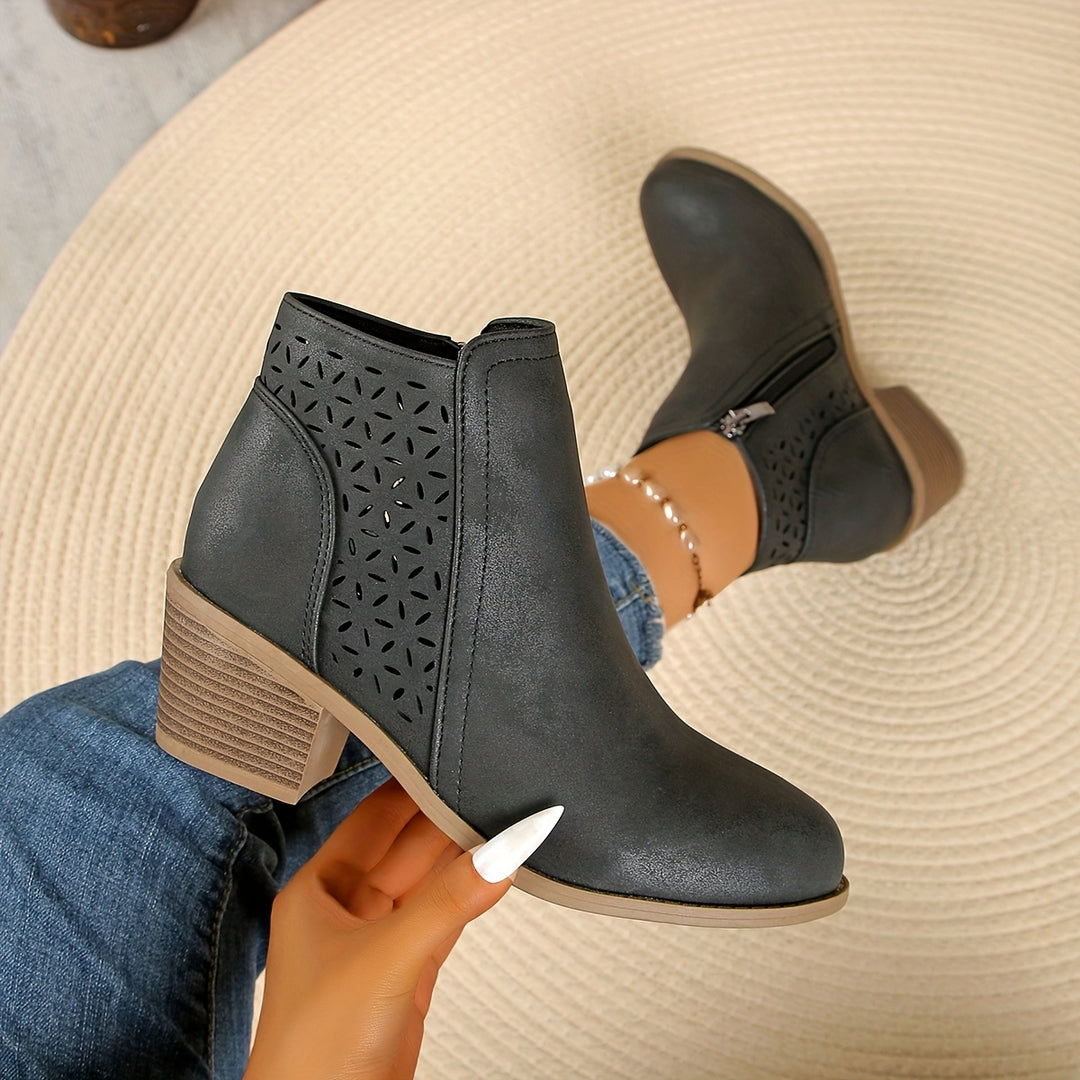 Mila - Block Heel Ankle Boots