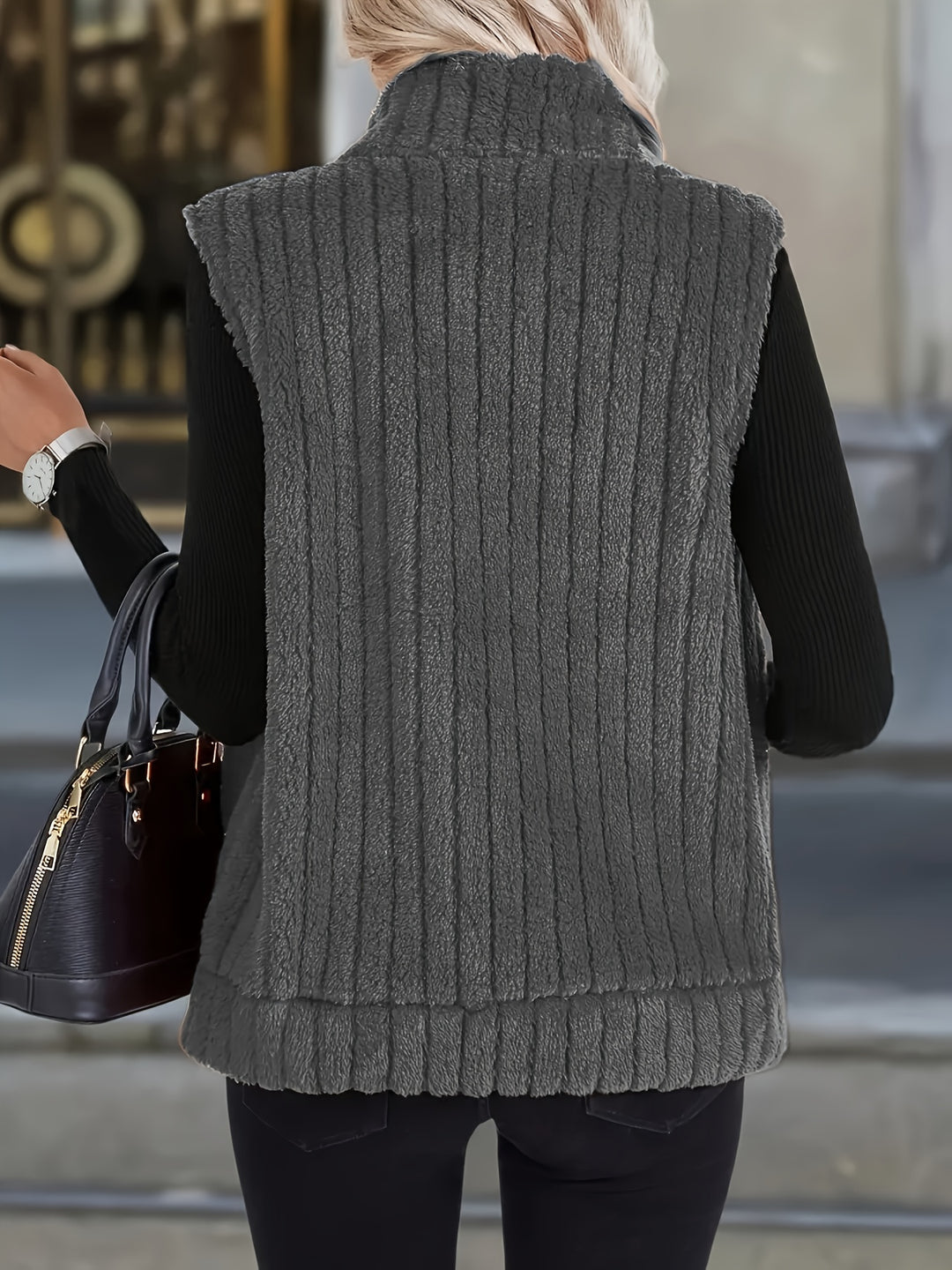 Mila - Plush High-Neck Vest Jacket