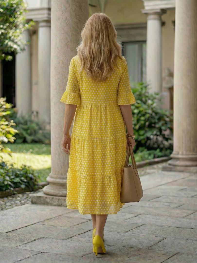 Arlo | Polka Dot Tiered Midi Dress