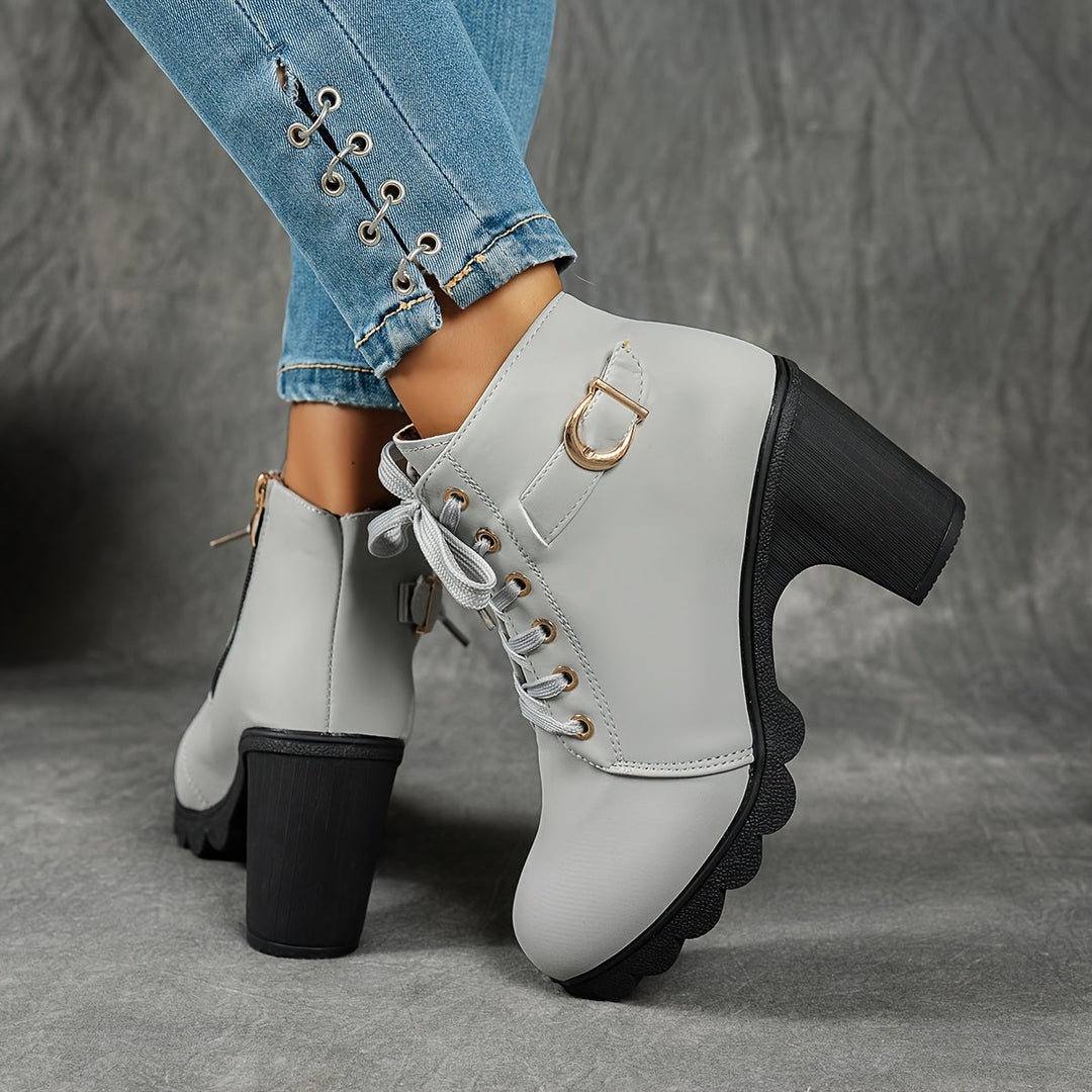 Ember - Lace Up Buckle Ankle Boot