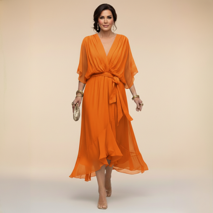 Sorena - Elegant V-Neck Maxi Dress