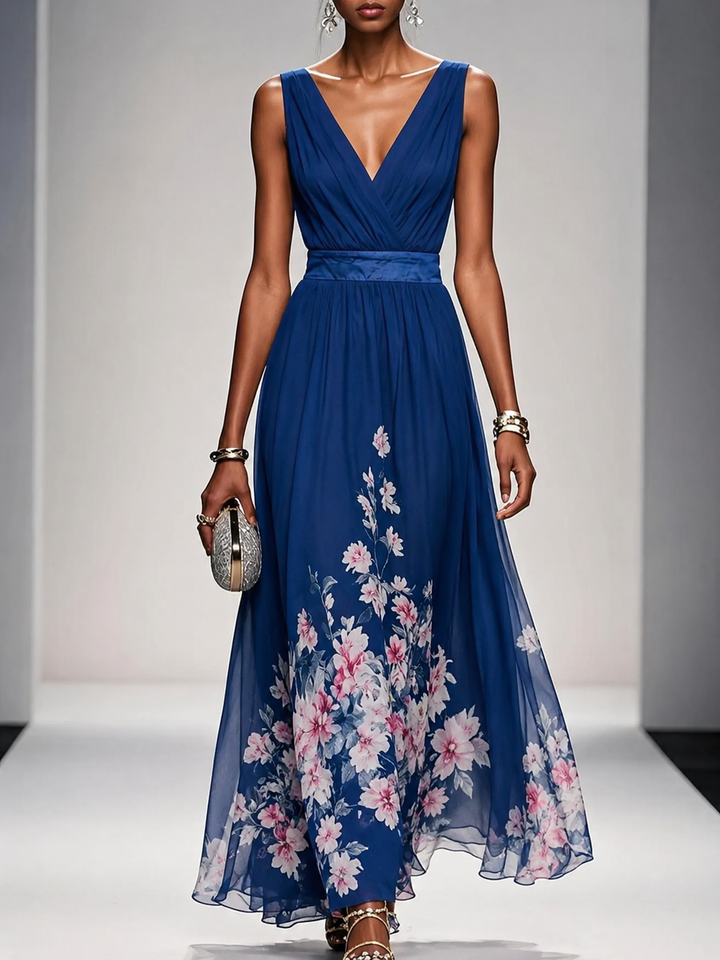 Mica - Sleeveless Floral Maxi Dress