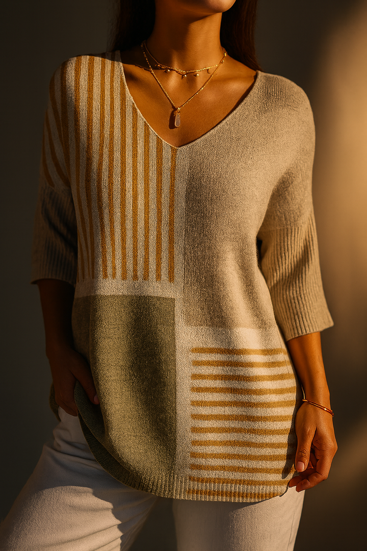 Abstract Geometric Knit Top