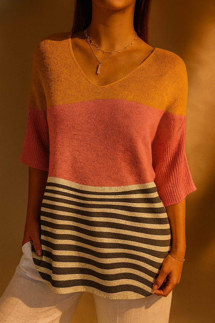 Abstract Print Knit Top