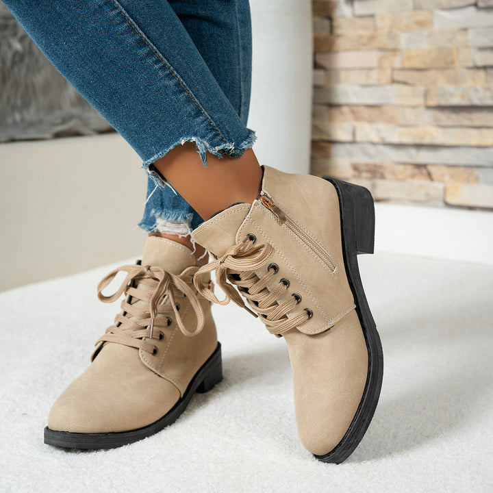 Britta - Buckle Block Heel Short Boots