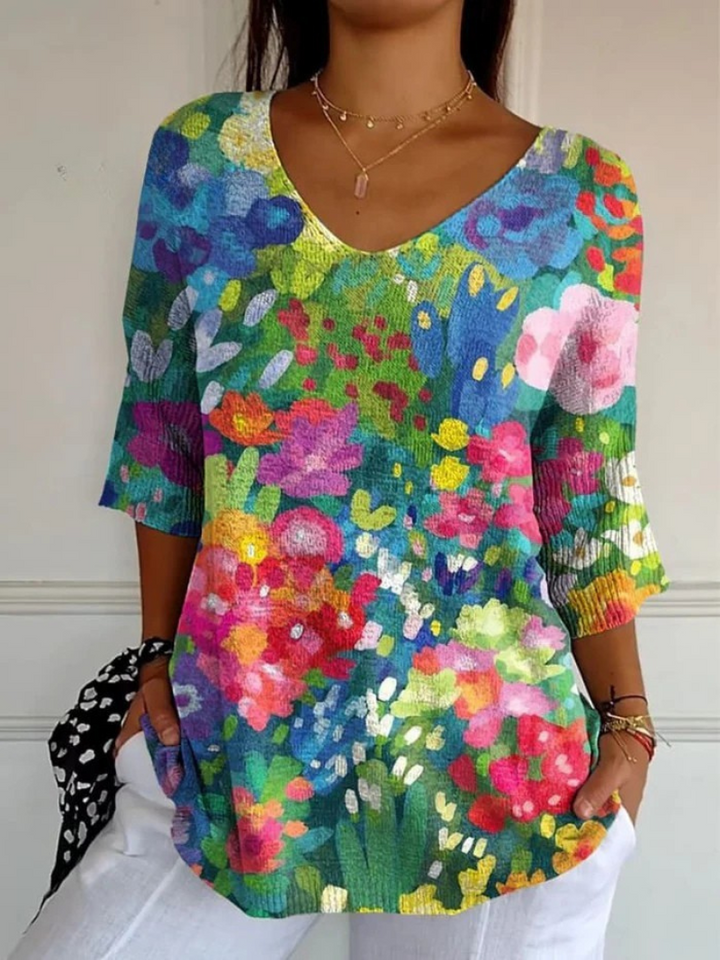 Floral Print Knit Top