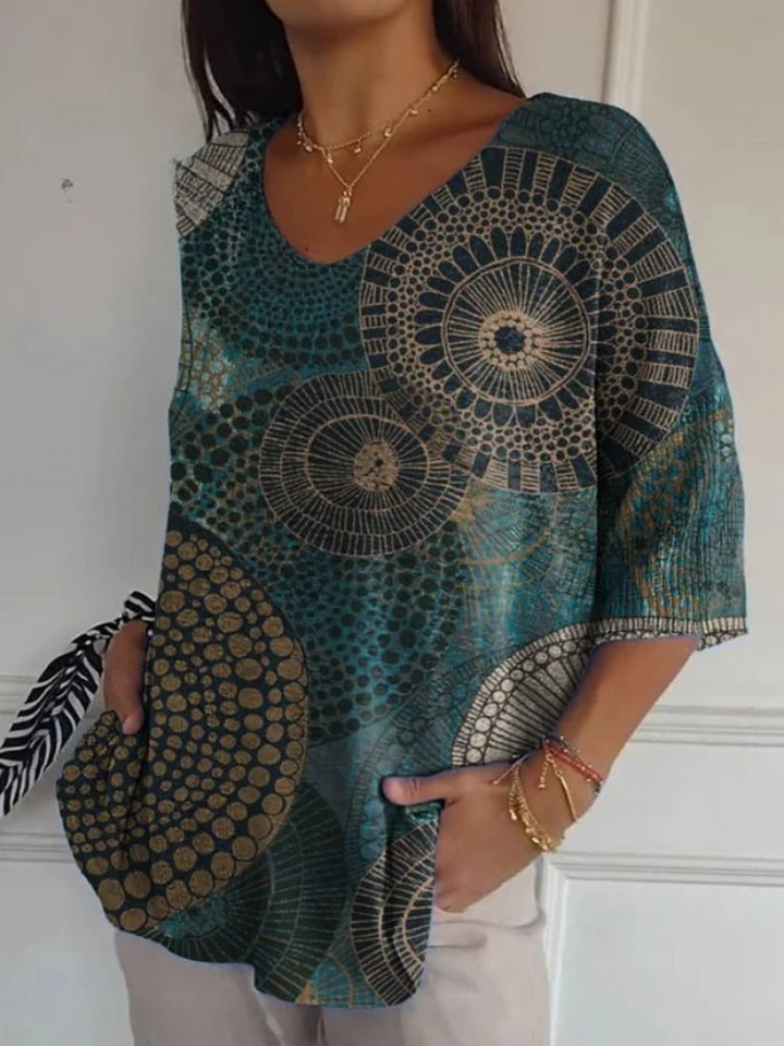 Vintage Geometric Knit Top