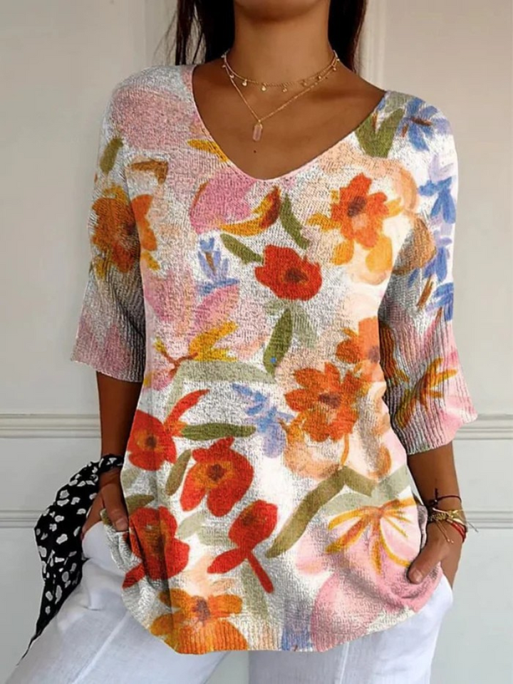 Vintage Floral Knit Top