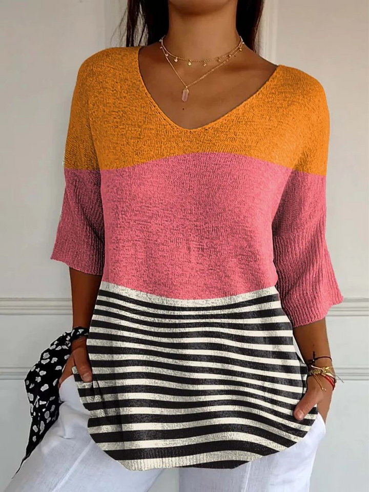 Abstract Print Knit Top