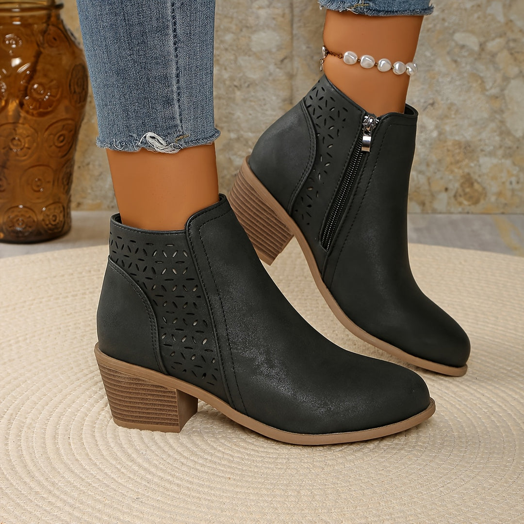 Mila - Block Heel Ankle Boots
