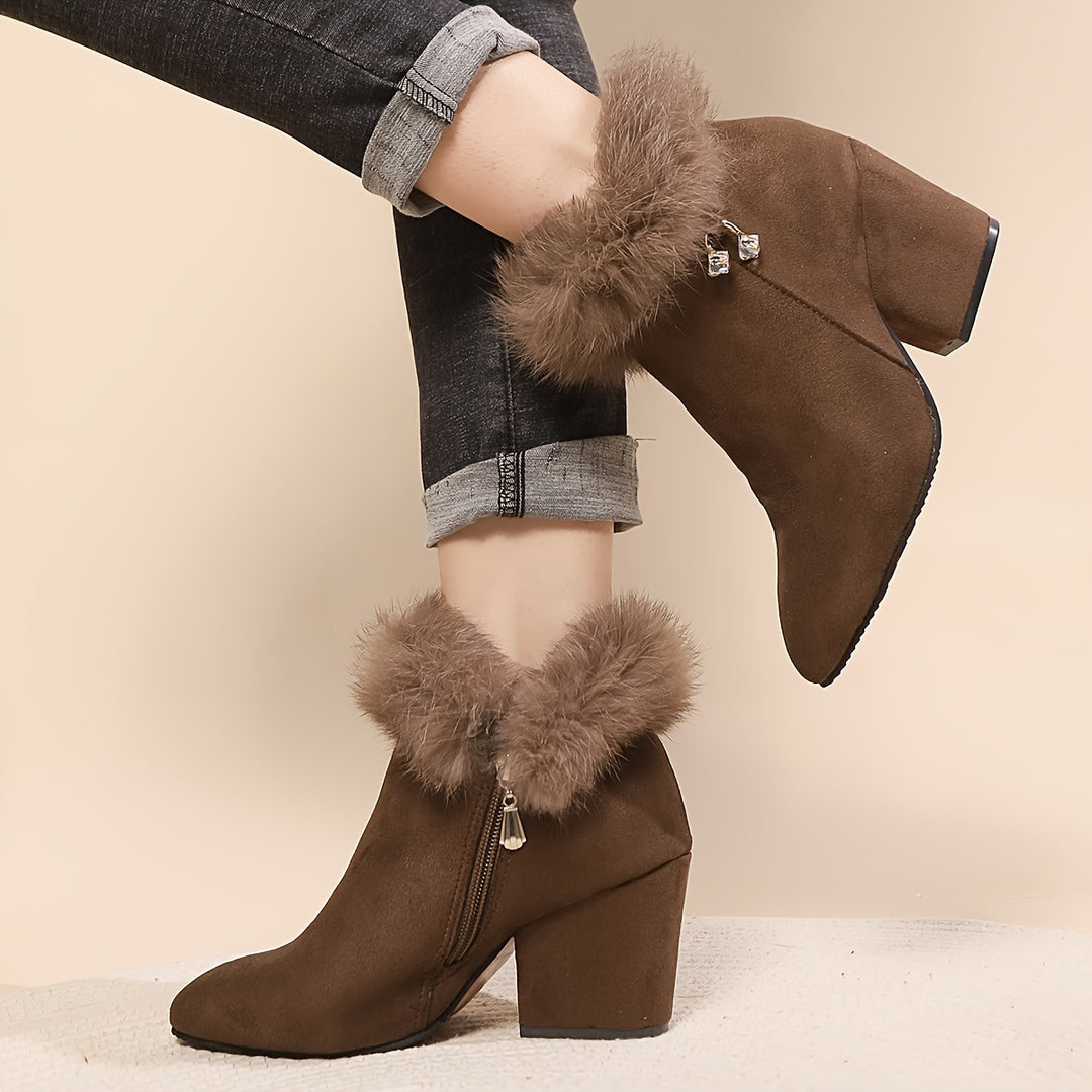 Celeste - Fleece-Lined Pointed Toe Ankle Boots