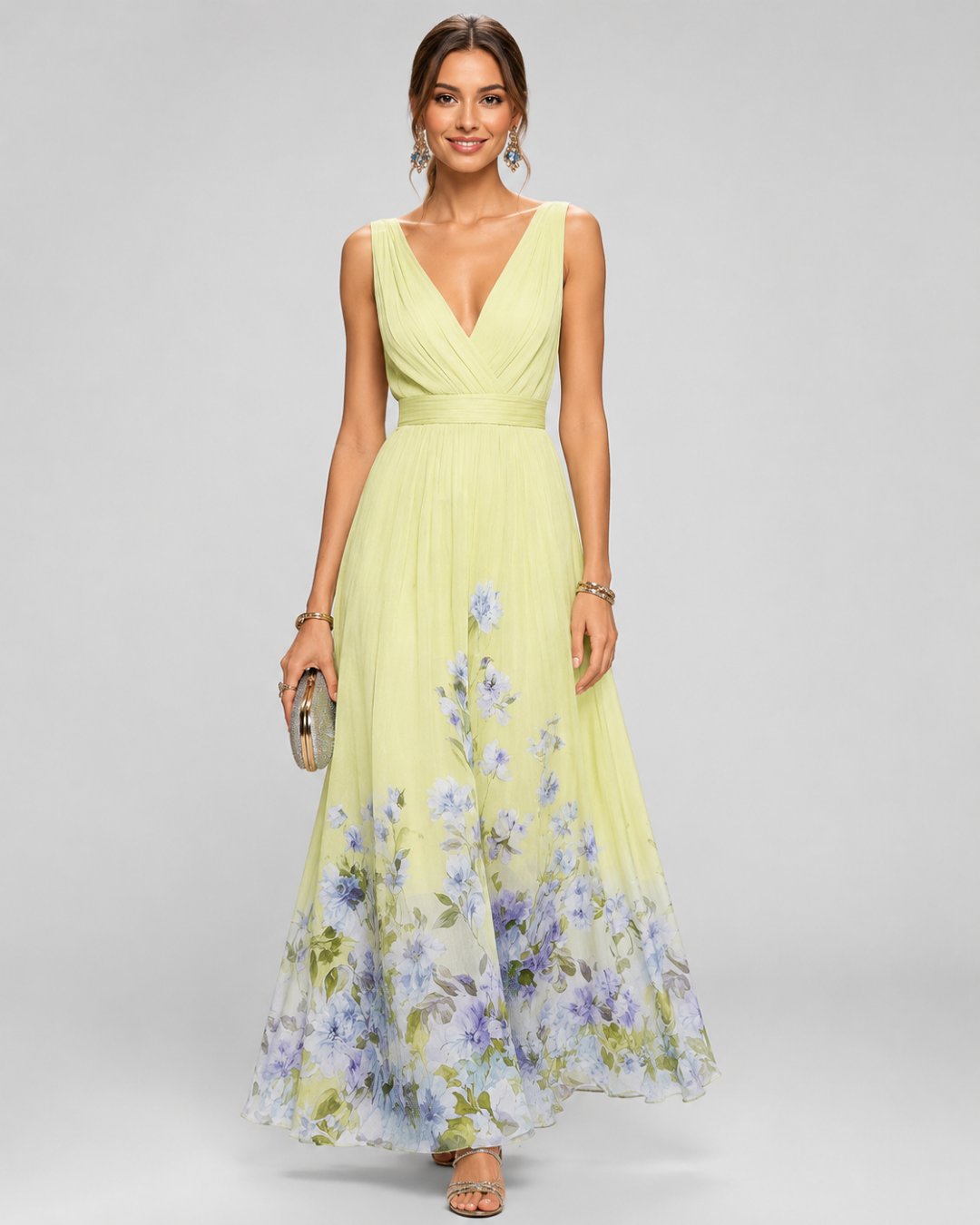 Mica - Sleeveless Floral Maxi Dress