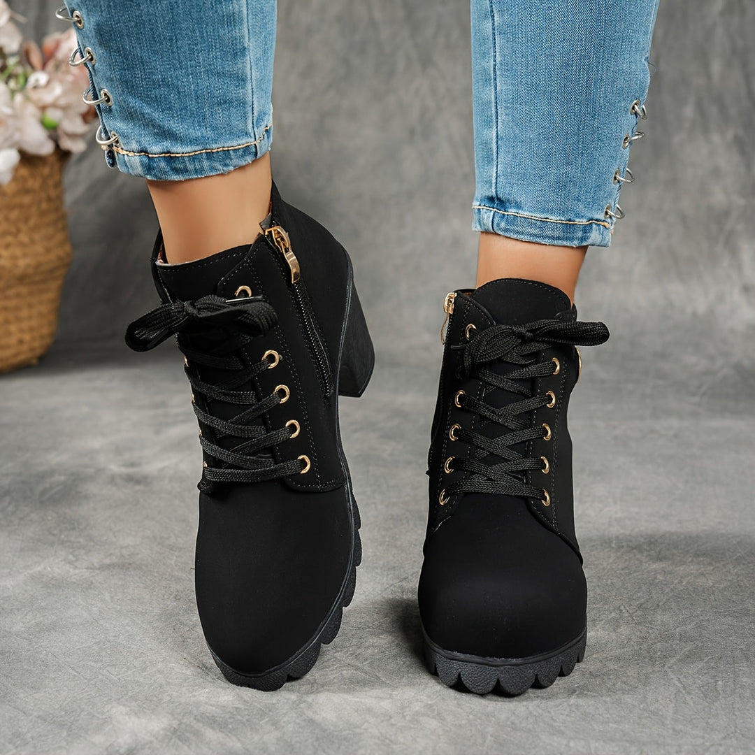 Ember - Lace Up Buckle Ankle Boot