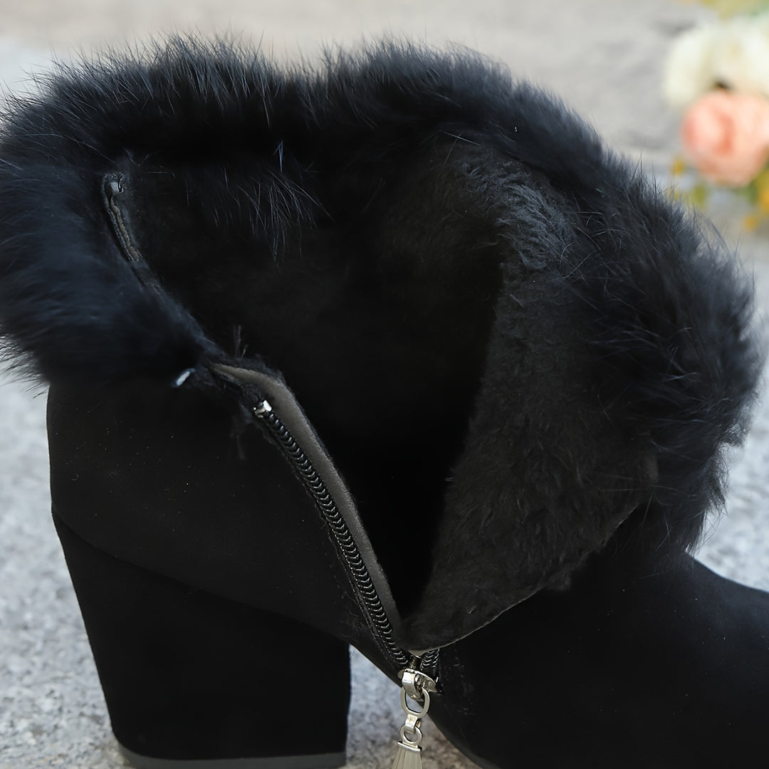 Celeste - Fleece-Lined Pointed Toe Ankle Boots