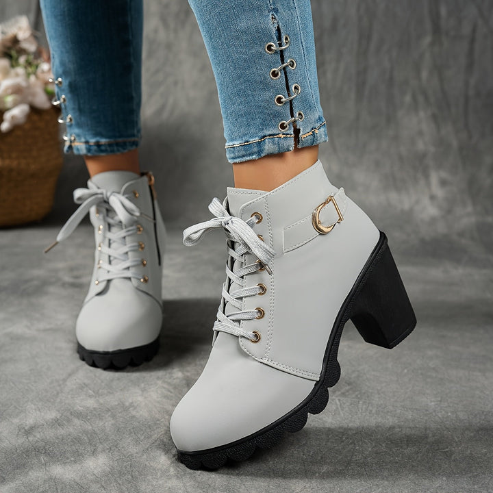 Ember - Lace Up Buckle Ankle Boot