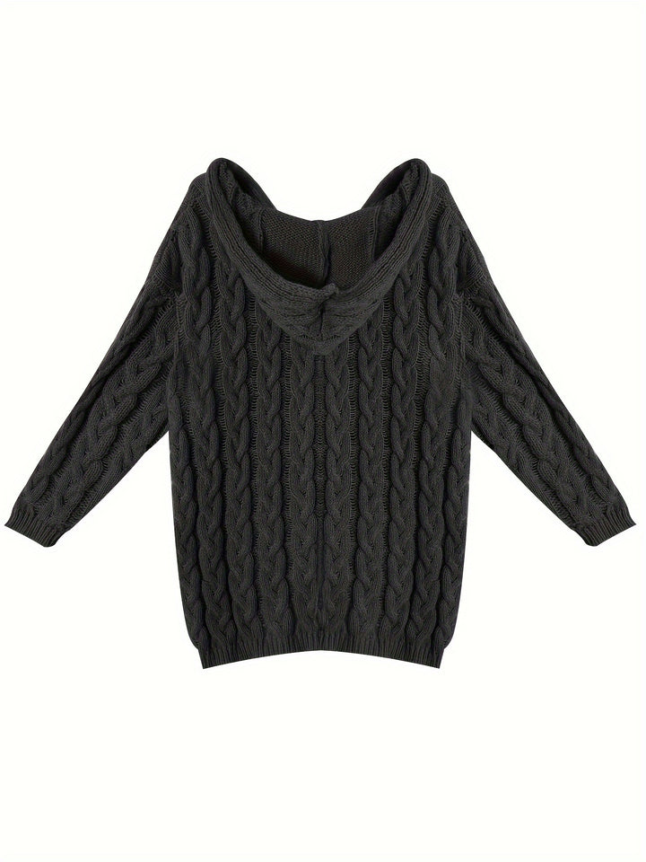 Zara - Plus Size Cable Knit Hoodie