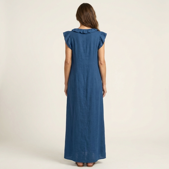 Josette - Elegant Ruffle V-Neck Maxi Dress
