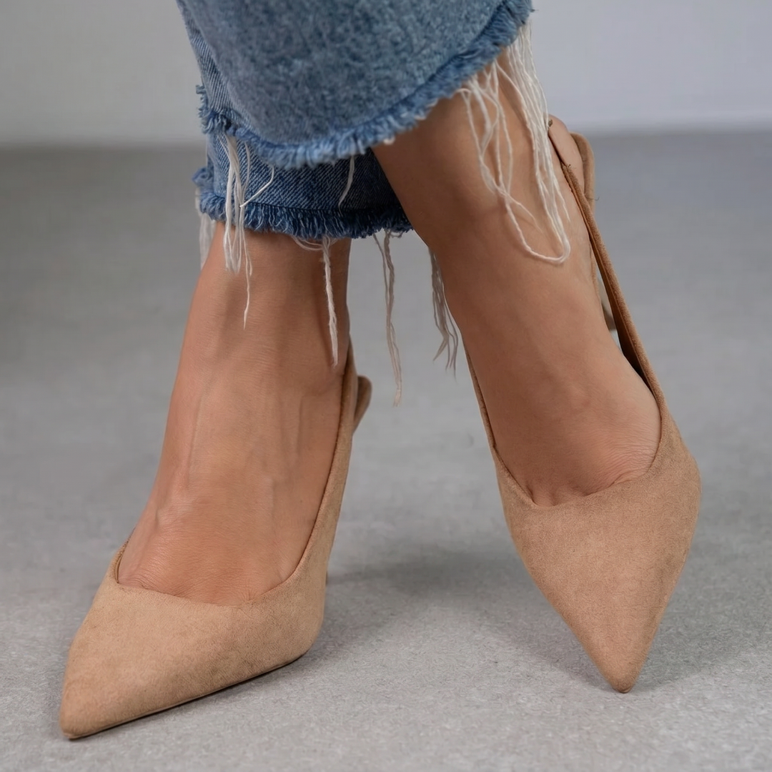Aria - Pointed Toe Slingback Heels