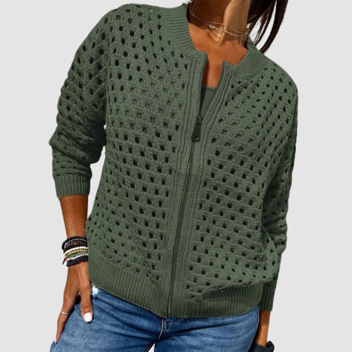 Mckenna - Cutout Zipper Cardigan